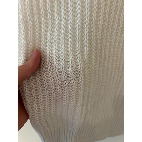 LOFT‎ Womens White 100% Linen Knit Ribbed Sweater Size S - Picture 5 of 5